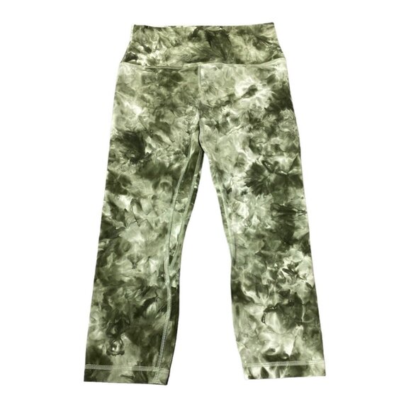 lululemon athletica Pants - Lululemon Align size 8 Capris Crops Diamond Dye Green Women 21” Inseam legging